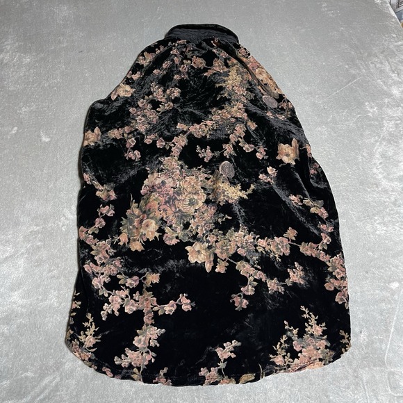 The Buckle Gimmicks Top Womens XL Black Floral Burnout Velvet Tunic Whimsigoth - Picture 5 of 6